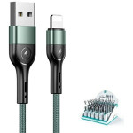 Usams Kabel Pleciony U55 2A lightning1szt. For Set U55 zielony/Green 1m (US-SJ448) - (SJ448USBSG02)