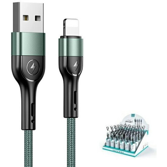 Usams Kabel Pleciony U55 2A lightning1szt. For Set U55 zielony/Green 1m (US-SJ448) - (SJ448USBSG02)