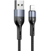 Usams Kabel Pleciony U55 2A lightningczarny/Black 1m (US-SJ448) - (SJ448USB01)