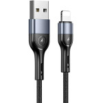 Usams Kabel Pleciony U55 2A lightningczarny/Black 1m (US-SJ448) - (SJ448USB01)