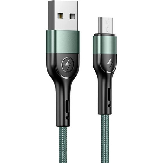 Usams Kabel Pleciony U55 2A Micro USB1szt. For Set U55 zielony/Green 1m (US-SJ450) - (SJ450USBSG02)
