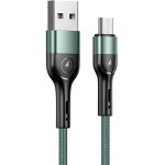 Usams Kabel Pleciony U55 2A Micro USBzielony/Green 1m (US-SJ450) - (SJ450USB02)