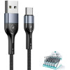 Usams Kabel Pleciony U55 2A USB-C1szt. For Set U55 czarny/Black 1m (US-SJ449) - (SJ449ZJ01)