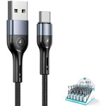 Usams Kabel Pleciony U55 2A USB-C1szt. For Set U55 czarny/Black 1m (US-SJ449) - (SJ449ZJ01)