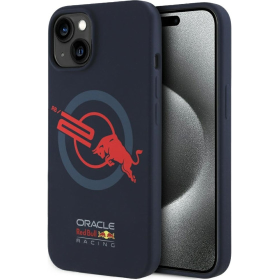 Red Bull Case Hc Silicone ORBR20 Logo Red Lining For Iphone 15 Magsafe Navy Blue - (RBHMP15S24SIOLVR)