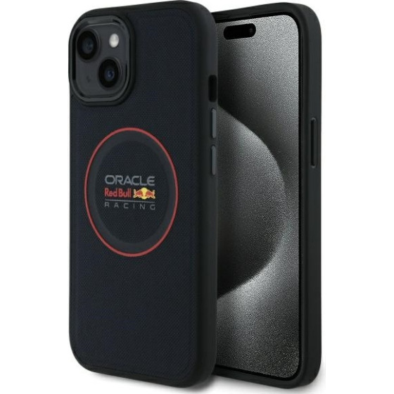 Red Bull Iphone 14 6.1'' Hardcase Navy Leather Red Ring Magsafe - (RBHMP14S24PUILVR)