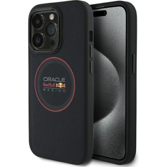 Red Bull Iphone 14 Pro 6.1'' Hardcase Navy Leather Red Ring Magsafe - (RBHMP14L24PUILVR)