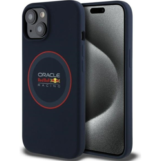 Red Bull Iphone 15 6.1'' Hardcase Navy Silicone Red Ring Magsafe - (RBHMP15S24SIILVR)