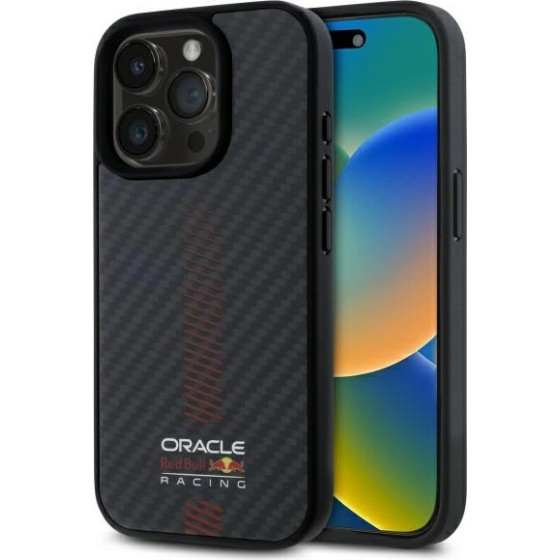 Red Bull Iphone 15 Pro 6.1'' Hardcase Black Carbon Fiber Power Bar Magsafe - (RBHMP15L24CFGSMK)