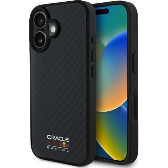 Red Bull Iphone 16 6.1'' Hardcase Black Carbon Fiber Shiny Logo Magsafe - (RBHMP16S24CFILSK)