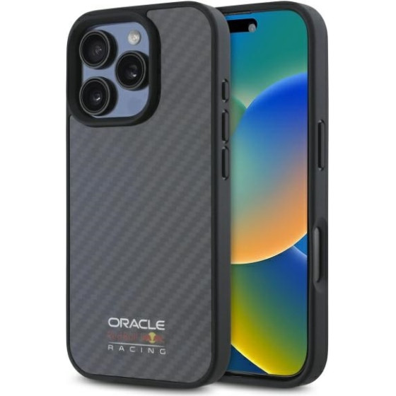 Red Bull Iphone 16 Pro Max 6.9'' Hardcase Black Carbon Fiber Shiny Logo Magsafe - (RBHMP16X24CFILSK)