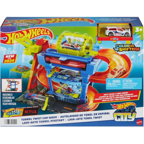 Mattel Hot Wheels City: Color Shifters - Tunnel Twist Car Wash Playset (HTN80)
