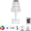 GloboStar Crystal ���������������� ����������� ��������� �������� Led 1W 100lm 360� Dc 5V IP44 Rgbw Dimmable �� �������� ��� �������� ����������� Ir ������� �������� - �11.5 x �11.5 x �25.5cm - 3 ������ ������� - (62042)