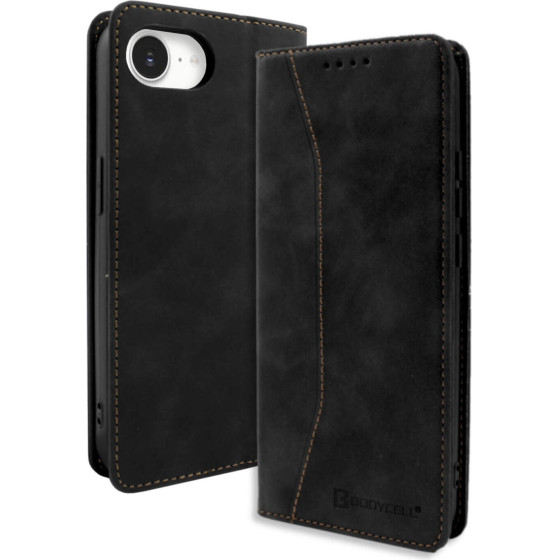 Bodycell Book Case Pu Leather Iphone 16e Black - (BB-00174)