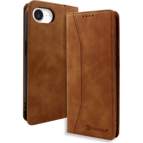 Bodycell Book Case Pu Leather Iphone 16e Brown - (BB-00175)