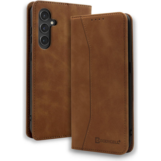 Bodycell Book Case Pu Leather Samsung S25 5G Brown - (BB-00208)