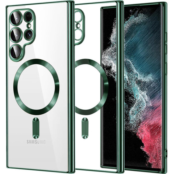Techsuit - Luxury Crystal Magsafe - Samsung Galaxy S22 Ultra 5G - Deep Green