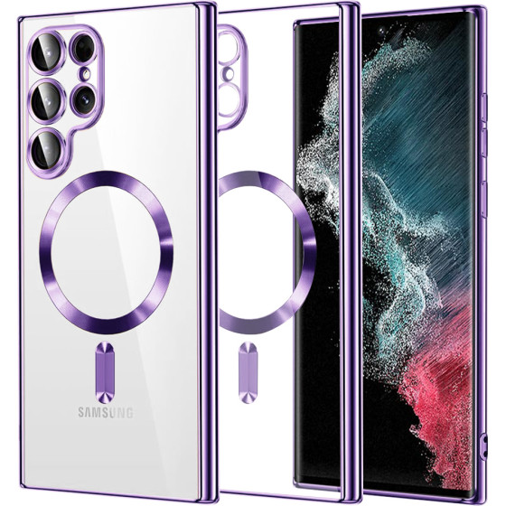 Techsuit - Luxury Crystal Magsafe - Samsung Galaxy S22 Ultra 5G - Light Purple