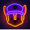 Psi Patrol Hanging Neon Led Paw Patrol On Plexiglass - Chase OW-130346