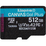 Kingston Memory Card 512GB Microsdxc Canvas Go Plus Gen4 200MB/s A2 U3 V30