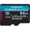 Kingston Memory Card 64GB Microsdxc Canvas Go Plus Gen4 200MB/s A2 U3 V30