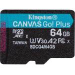 Kingston Memory Card 64GB Microsdxc Canvas Go Plus Gen4 200MB/s A2 U3 V30