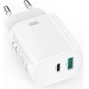 XO Wall Charger CE29 Pd 20W 1x USB-C 1x Usb white