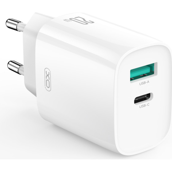 XO Wall Charger CE29 Pd 20W 1x USB-C 1x Usb white
