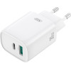 XO Wall Charger CE30 Pd 30W 1x USB-C 1x Usb White + Cable USB-C - Lightning