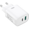 XO Wall Charger CE30 Pd 30W 1x USB-C 1x Usb White + Cable USB-C - USB-C