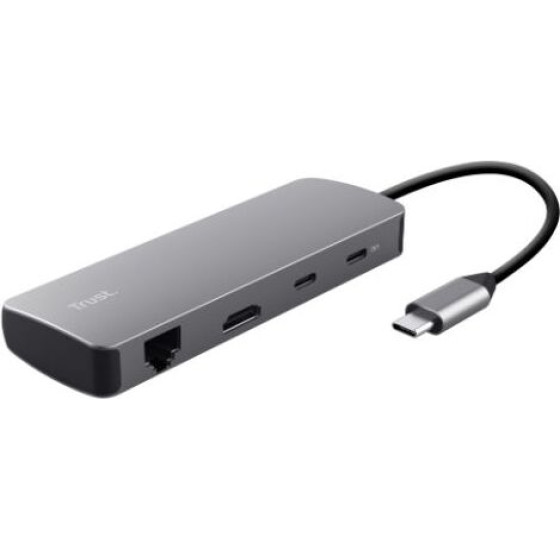 Trust Adapter USB-C Dalyx 8-IN-1 / 2 C - 2 Usb - 1 Hdmi - 1 Ether. 1 Reader - (25672)