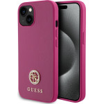 Guess Iphone 15 / 14 /13 6.1'' Pink Hardcase Strass Metal Logo - (GUHCP15SPS4DGPP)