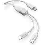 SBS Usb Type-C Splitter Data Cable With Dual USB-C Output 60W White - (CABLETCC2IN1sb)