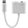 4sMarts Adapter Rozdzielajacy Lightning Na Lightning + 3.5mm Aux bialy/White - (468673)