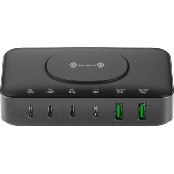 4sMarts 7in1 100W Charging Station With Wireless Charging Black-Grey - (540571)