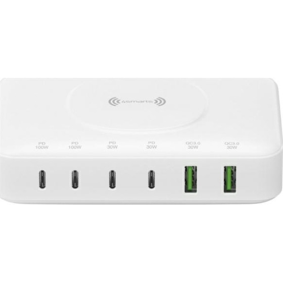 4sMarts 7in1 100W Charging Station With Wireless Charging White - (540570)