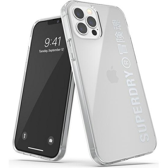 SUPERDRY Snap Iphone 12/12 Pro Clear Case srebrny/Silver - (42591)