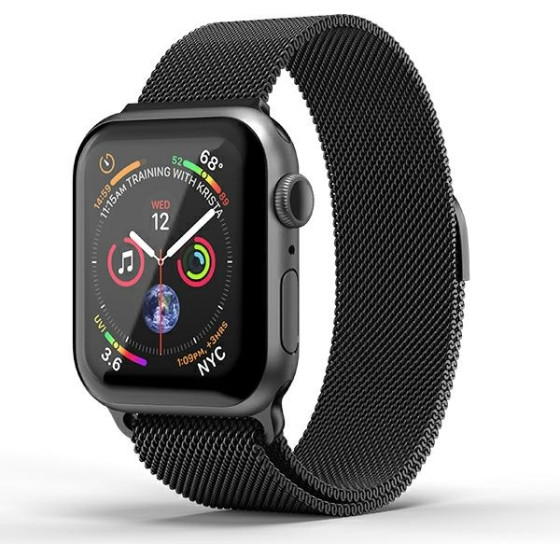 SUPERDRY Watchband Apple Watch 38/40/41mm Series 1/2/3/4/5/6/7/8/SE/SE2 Chainmail czarny/Black - (41681)