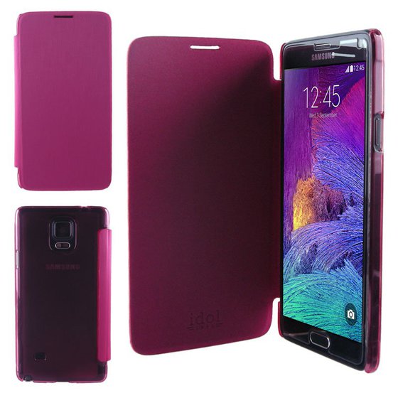 ���� FACE-BOOK CLEAR LEATHER SAMSUNG NOTE 4 IDOL 1991 PINK
