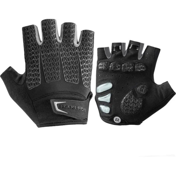 Rockbros S169BGr L Cycling Gloves With Gel Inserts - Gray 7016802869489 - (Rockbros-S169BGR-L)