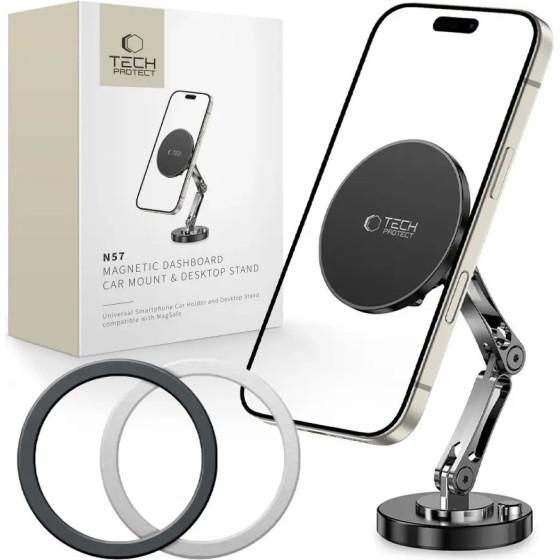 Tech-Protect N57 Magnetic Magsafe Car/Desk Mount - Black - (26896-0)