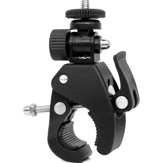 Techsuit - Mount For Handlebar (CAL07) - For Gopro Action Camera, With 1/4'' Screw Compatibility - Black