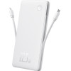 Baseus - Power Bank Airpow Air Lite - USB, Type-C, Dual Cable USB-C, Lightning, 22.5W, 10000mAh - White - (P10067501213-00)