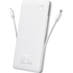 Baseus - Power Bank Airpow Air Lite - USB, Type-C, Dual Cable USB-C, Lightning, 22.5W, 10000mAh - White - (P10067501213-00)