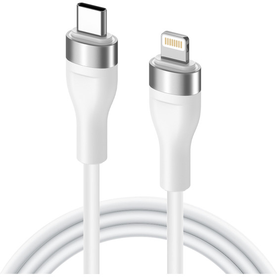 Lito - Data Cable (LD02) - Type-C To Lightning Fast Charging 30W, Tangle-free, 1.2m - White - (LD02-4)