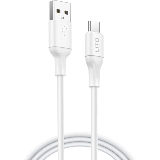 Lito - Data Cable (LD06T) - Usb To Type-C, PVC, 1m - White - (LD06-USB/TYPE-WHITE)