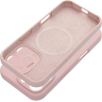 Case Silicone 2mm For Iphone 15 Compatible With Magsafe Sand Pink OEM