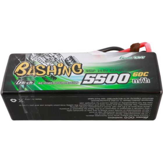 Gens ace G-Tech 5500mAh 4S1P 14.8V 60C HardCase RC car Lipo Battery - (GEA554S60X9GT)