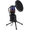 Art condenser stand microphone with mechanical filter and diaphragm with light tripod AC-02 black