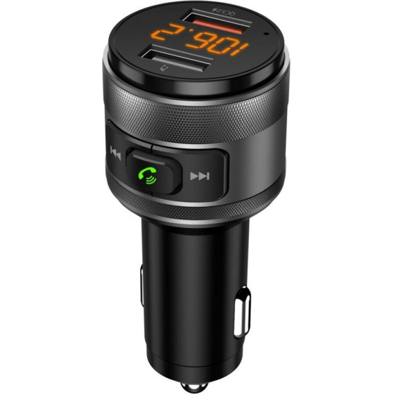 Art transmiter FM bluetooth 5.0 + 2 x USB A QC3.0 FM-57 black